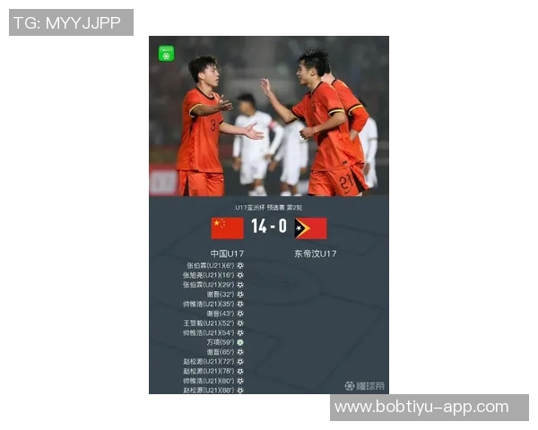 中国队以14比0大胜东帝汶队连续两场获胜挺进2026亚足联U17亚洲杯预选赛